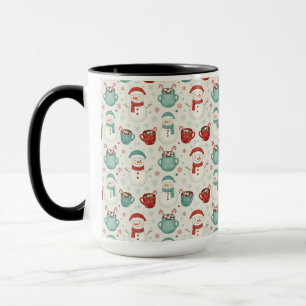 Sneeuwman en warme chocolademelk kerst naadloos pa mok