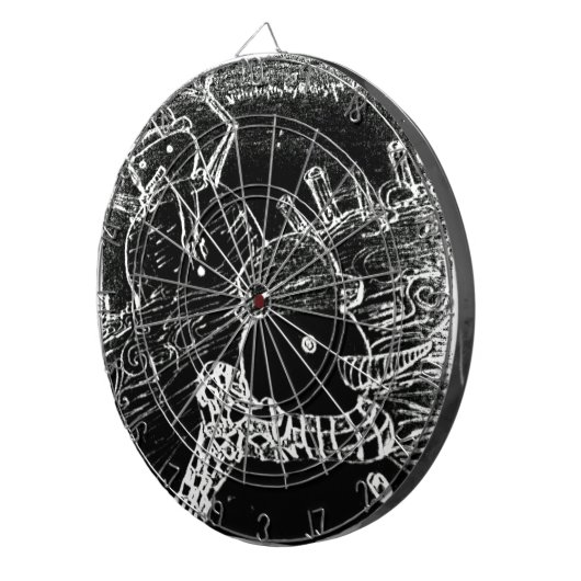 Sneeuwman en Yaie met zwarte kerst Dartbord (Voorkant Rechts)