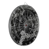 Sneeuwman en Yaie met zwarte kerst Dartbord (Voorkant Links)