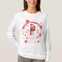 Sneeuwman familie rood moderne grappige foto gezic