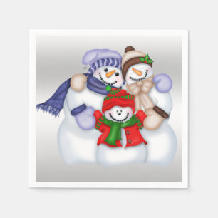 Sneeuwman Familie Servet