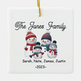  Sneeuwman Familie van 4 Vakantie Keramisch Ornament