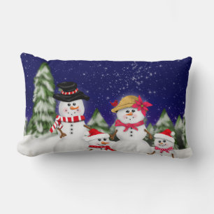 Sneeuwman Familie Winter Kussen
