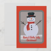 Sneeuwman Feestdagenkaart (Voorkant / Achterkant)