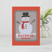 Sneeuwman Feestdagenkaart (Staand voorkant)