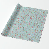 Sneeuwman Fir-Tree Kerst wrapping patroon Cadeaupapier (Uitgerold)