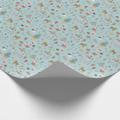 Sneeuwman Fir-Tree Kerst wrapping patroon Cadeaupapier (Hoek)