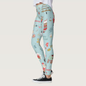 Sneeuwman Fir-Tree Kerst wrapping patroon Leggings (Links)