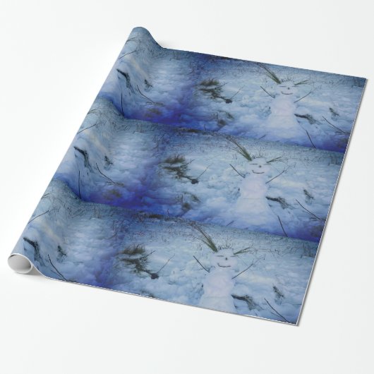 Sneeuwman foto Glanzend inpakpapier (Uitgerold)