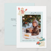 Sneeuwman Foto Vakantie Kaart (Voorkant / Achterkant)