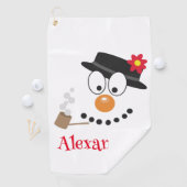 Sneeuwman Funny Face Schattigee nieuwigheid kerst Golfhanddoek (Insitu)