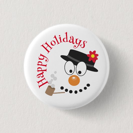 Sneeuwman Funny Face Schattigee nieuwigheid kerst Ronde Button 3,2 Cm (Voorkant)