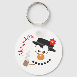 Sneeuwman Funny Face Schattigee nieuwigheid kerst Sleutelhanger