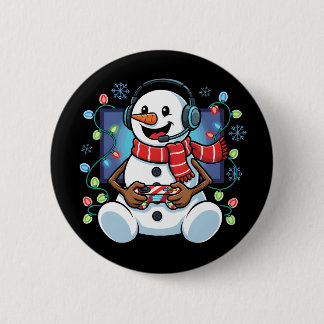 Sneeuwman Gamer Ronde Button 5,7 Cm