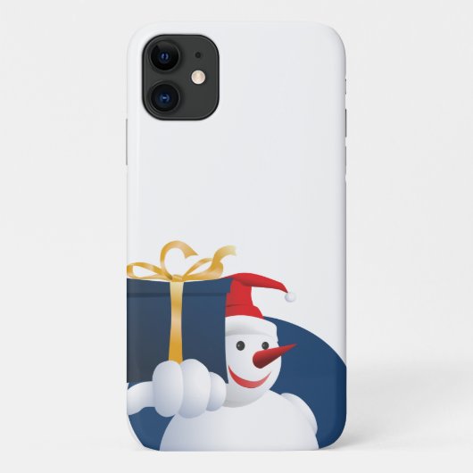 Sneeuwman geeft cadeau... Case-Mate iPhone case (Achterkant)