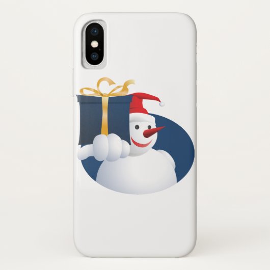 Sneeuwman geeft cadeau... Case-Mate iPhone case (Achterkant)