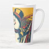 Sneeuwman geniet van een roller onderzetter latte mok (Rechts)