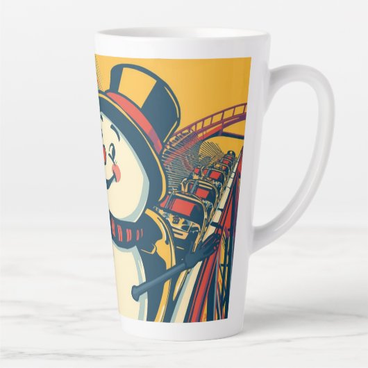 Sneeuwman geniet van een roller onderzetter latte mok (Rechts)