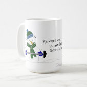 Sneeuwman Gewichtheffen Koffiemok (Voorkant links)