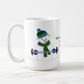 Sneeuwman Gewichtheffen Koffiemok (Links)