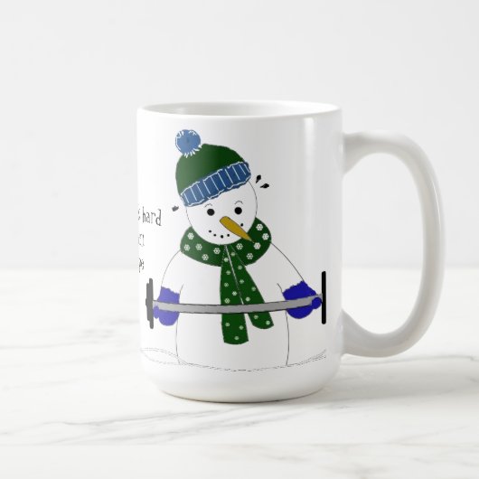 Sneeuwman Gewichtheffen Koffiemok (Rechts)