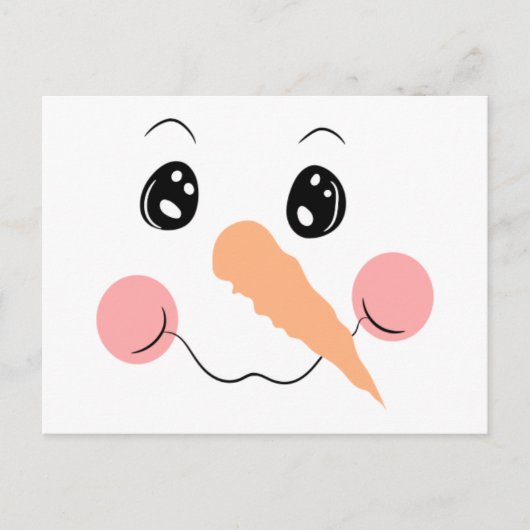 Sneeuwman Gezicht Briefkaart (Voorkant)