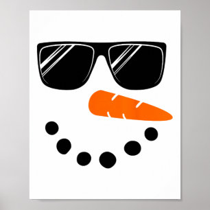 Sneeuwman gezicht shirt jongens kinderen peuter Gl Poster