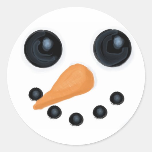 Sneeuwman Gezicht Stickers (Voorkant)