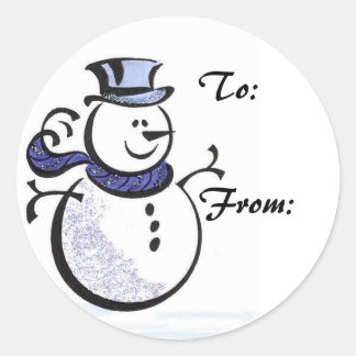 Sneeuwman Gift Label Sticker