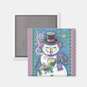 SNEEUWMAN, GINGERBREAD MAN & MOK VAN WARME CHOCOLA MAGNEET (Voorkant / Achterkant)