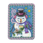 SNEEUWMAN, GINGERBREAD MAN & MOK VAN WARME CHOCOLA MAGNEET (Verticaal)