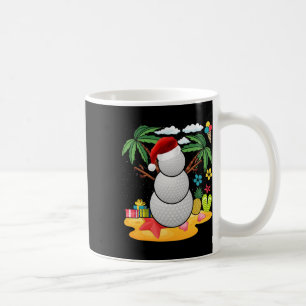 Sneeuwman Golfer T-shirt Kerstmis Zomer In Juli Fe Koffiemok