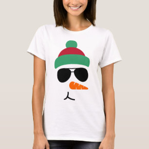 Sneeuwman Grappige Kerst Zonnebril T-shirt
