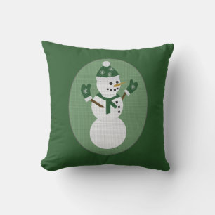 Sneeuwman Groene Kerstmis Kussen