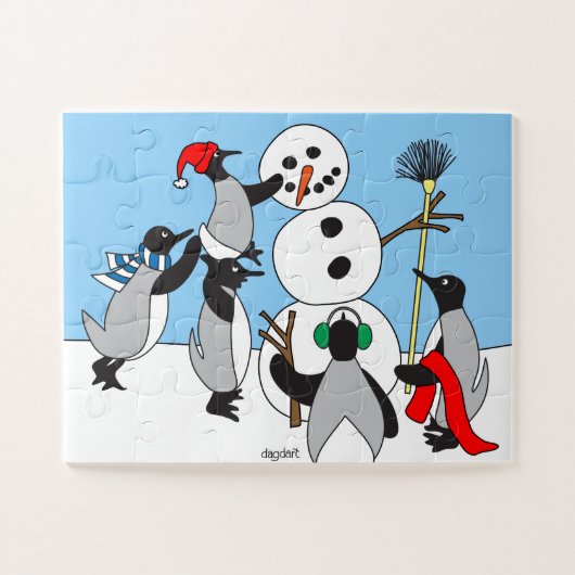 Sneeuwman GROOT stuk legpuzzel (Horizontaal)