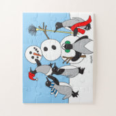 Sneeuwman GROOT stuk legpuzzel (Verticaal)