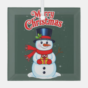 Sneeuwman (heilige hoed) glas ornament