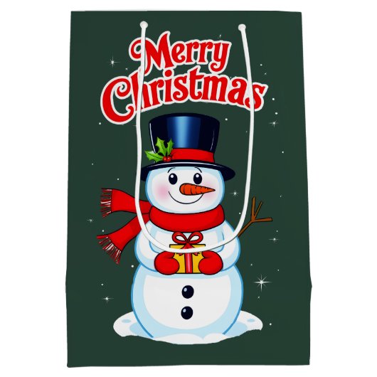 Sneeuwman (heilige hoed) medium cadeauzakje (Achterkant)