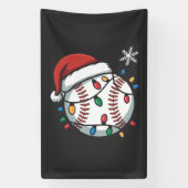 Sneeuwman Honkbal Kerstman Honkbal Sport Spandoek (Verticaal)