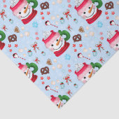 Sneeuwman Hot Chocolade Plezier Tissuepapier (Detail)
