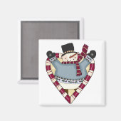 Sneeuwman houdt van T-shirts en cadeaus Magneet (Voorkant / Achterkant)