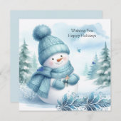 Sneeuwman IJsblauw Winterwonderland (Voorkant / Achterkant)