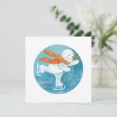 Sneeuwman IJsschaatser Kaart (Staand voorkant)