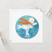 Sneeuwman IJsschaatser Kaart (Voorkant / Achterkant in situ)