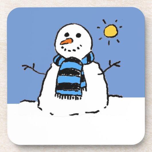 Sneeuwman in de zonneschijn bier onderzetter (Voorkant)