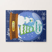 Sneeuwman in een sneeuwWereldbol Legpuzzel (Horizontaal)