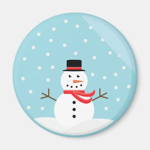 Sneeuwman in een sneeuwWereldbol Magnet - Geperson Magneet