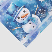 Sneeuwman in het blauw tissuepapier (Detail)