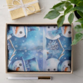 Sneeuwman in het blauw tissuepapier (Geschenk)