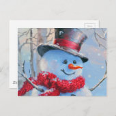 Sneeuwman in het Bos Briefkaart (Voorkant / Achterkant)